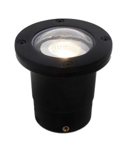 12V Composite Ground Well Light With Open Face Cover, Black
