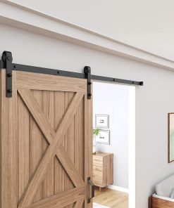 ZEKOO Sliding Barn Door Hardware Track Kit for Single Door, J Shape Roller, 6.6'
