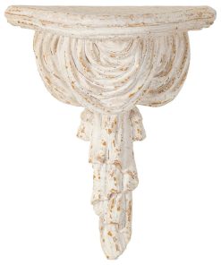 White Wash Vintage Wall Shelf