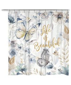 Wildflower Butterfly Field Shower Curtain