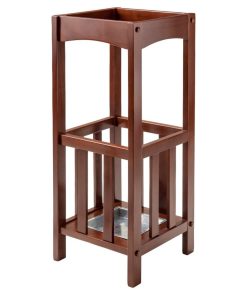 Winsome Wood Transitional Walnut Wood And Metal Umbrella Stand 94712