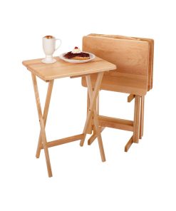 Winsome Natural Beechwood 5PC TV Table with Stand