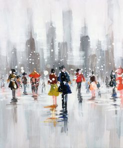 "Snow Fall II" Abstract Hand Painted Canvas Art