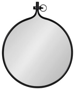 Yitro Round Wall Mirror, Black