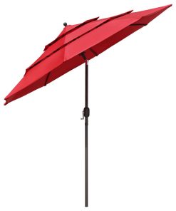Yescom 10 Ft 3 Tier Patio Umbrella with Crank Handle Push to Tilt Aluminum