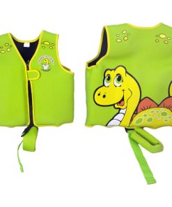 12.5" Green Intermediate Smiling Dinosaur Swim Vest for Children Ages 1-3