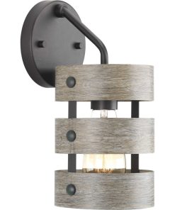 1 Light in Coastal style - 6 Inches wide by 12 Inches high Graphite Graphite