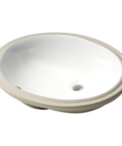 White 23" Oval Undermount Ceramic Sink