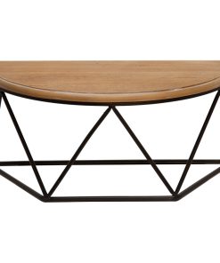 Wood / Metal 16" L Demilune Wall Shelf, Brown