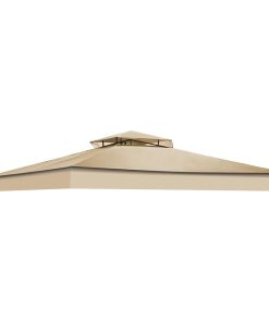 Yescom 12.8'x10.7' Canopy Top Beige for 2-Tier Sunjoy L-GZ339PAL Gazebo Cover