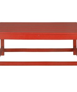 Westintrends Outdoor Patio Classic Adirondack Coffee Table, Red
