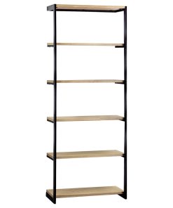 Wood and Metal 6 Tier Wall Mounted Shelving Unit, 42" x 16" x 7.25"
