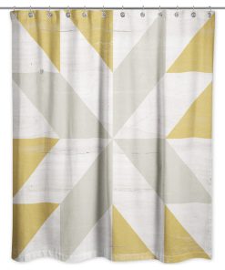 Yellow Gray Barn Star 71x74 Shower Curtain