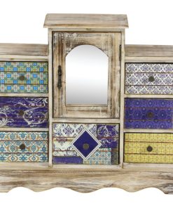 White Wood Vintage Jewelry Box , 16" x 18" x 6" 56700