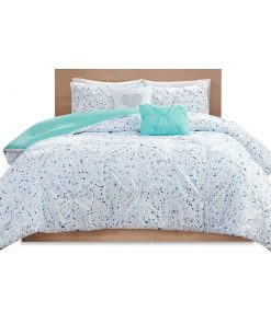 100% Polyester 5pcs Metallic Printed and Pintucked Comforter Set