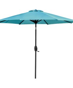 Westintrends 9 Ft Outdoor Patio Market Table Umbrella with Tilt and Crank, Turqu