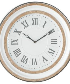White Metal Farmhouse Wall Clock 24" x 3" x 24"