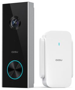 Wireless Flush Mount Video Doorbell Camera with 2K Resolution Video Calling