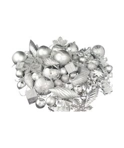 125-Piece Club Pack of Shatterproof Jet Black and Silver Christmas Ornaments , S