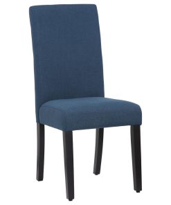 Westintrends Upholstered Linen Fabric Dining Side Chair, Blue