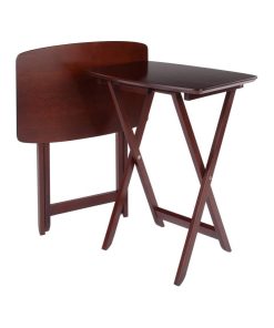 Winsome Darlene Wooden Snack Table Set in Walnut (Set of 2)