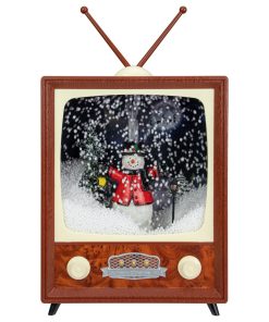 12" LED Lighted Musical Snowing Snowman TV Set Christmas Decoration