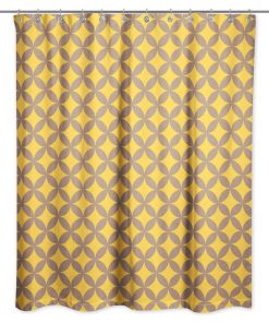 Yellow Diamond Pattern Shower Curtain