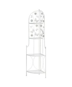 Zingz & Thingz 4 Tier Butterfly Metal Corner Rack in White