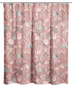 Winding Flowers 71x74 Shower Curtain
