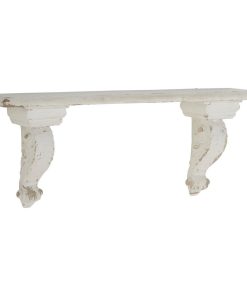 White Wood Farmhouse Wall Shelf 31" x 7" x 13"