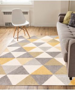 Well Woven Mystic Alvin Modern Geometric Gold 5'3"x7'3" Area Rug