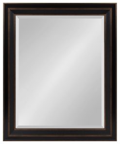 Whitley Classic Framed Beveled Wall Mirror, Bronze, 27.5x33.5