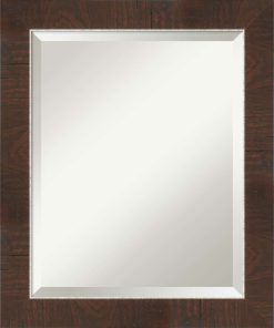 Wildwood Brown Narrow Bathroom Vanity Wall Mirror, 20x24