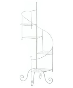 White Spiral Showcase Plant Stand