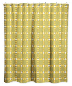 Yellow Check Plaid Shower Curtain