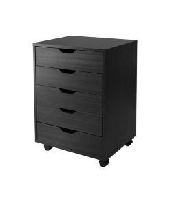 Winsome Halifax Cabinet for Closet/Office with 5 Drawers in Black Finish