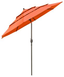 Yescom 9 Ft 3 Tier Patio Umbrella with Crank Handle Push to Tilt Aluminum Pool