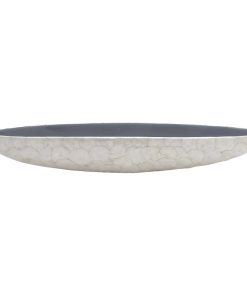 White Polystone Coastal Decorative Bowl 36" x 6" x 6"