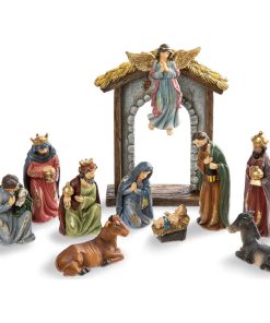 11-Piece Multi-Colored Resin Nativity Figurine Set