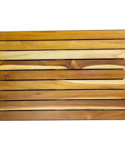 EcoDecors Teak Shower Bath Floor Mat, Natural Earthy Teak, 23"x15"