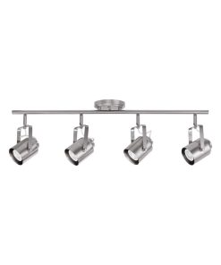 Westmore 4-Light Brushed Nickel Track Lighting, Bulbs Included