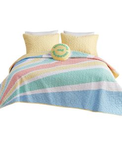 100% Cotton Printed Reversible Coverlet Set, Full/Queen