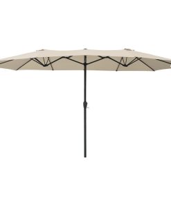 14' Double-sided Twin Patio Umbrella Sun Shade Crank Outdoor Garden Market Sand