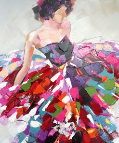 "Vibrant Dresses" Hand Painted Canvas Art