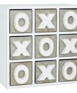 White Wood Tic Tac Toe Cabinet, 11"x11"x9" 560915