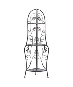 Zingz & Thingz 3 Tier Metal Corner Baker Shelf in Black