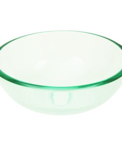 11 5/8" Tempered Glass Vessel Sink with Drain and Clear Mini Bowl Sink