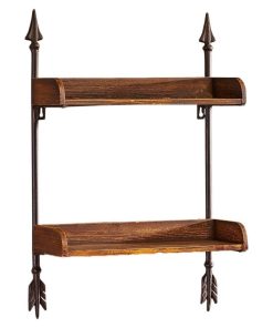 Wood Wall Shelf With Iron Arrow Frame