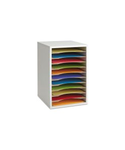 Wood Vertical Desktop Literature Sorter, 11 Sections 10 5/8x11 7/8x16, Gray