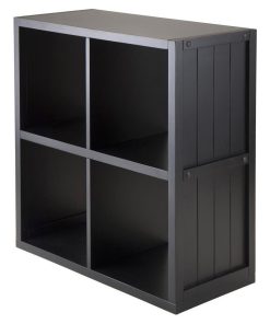 Winsome Wood Transitional Black Composite Wood Shelf 20025